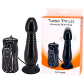 Turbo Thrust Vibrating Butt Plug with 7 Vibration Intensities and 17 cm Length Black Butt Plugs - Vibrating